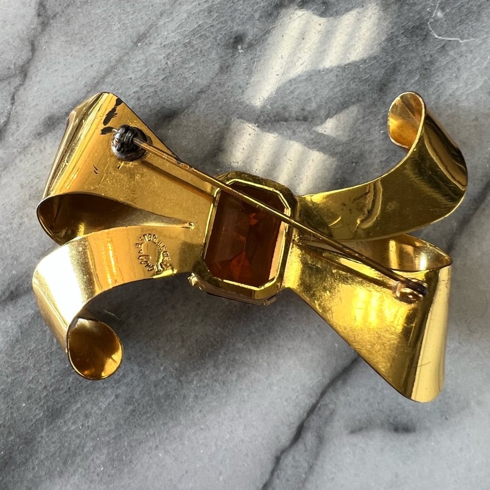 Vintage By Coro bow sterling craft pin - Picture 2 of 3